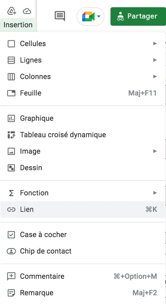 Indsæt Google Sheets-hyperlinks