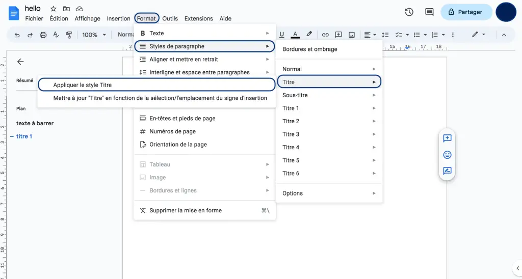 Créer un sommaire efficace sur Google Docs